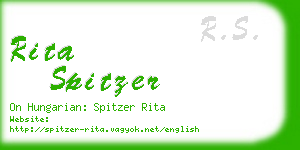 rita spitzer business card